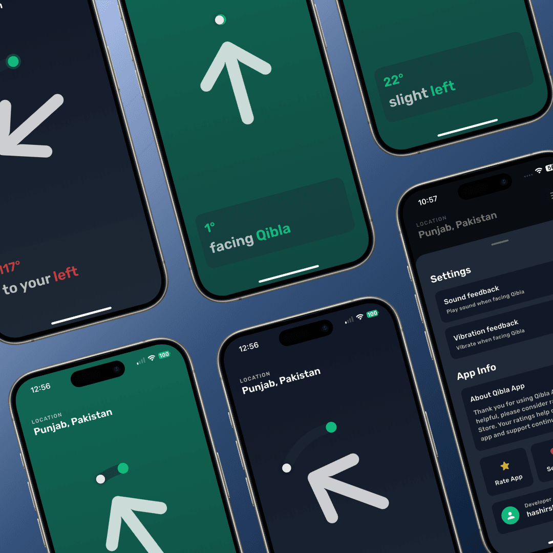 Find Qibla - Offline Qibla Finder App app screenshot showing the user interface and features