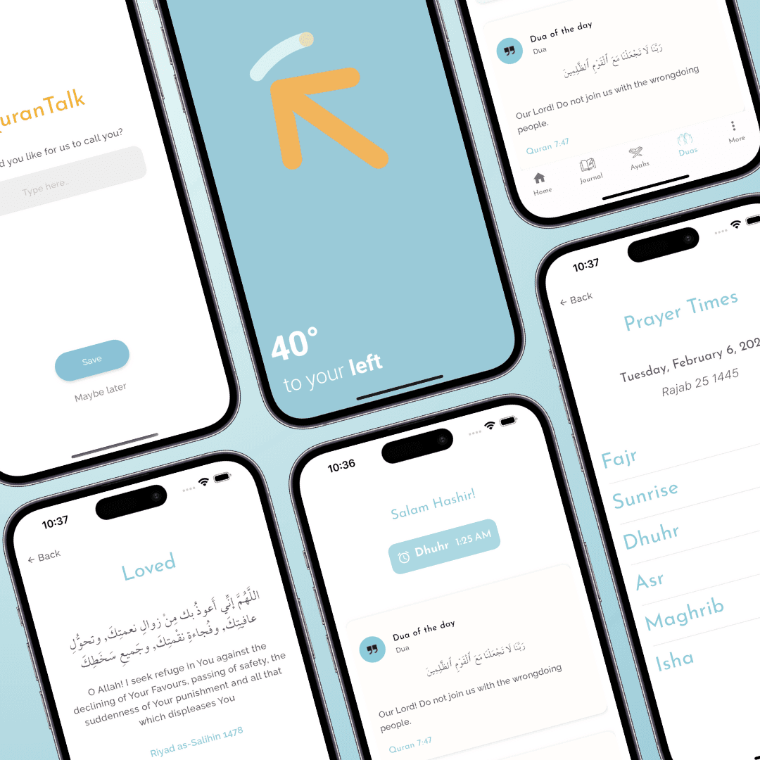 QuranTalk - Mental Health & Wellbeing App app screenshot showing the user interface and features